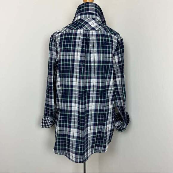 Banana Republic Soft Wash Plaid Blue White Red Collar Shirt Size Small - Picture 8 of 10